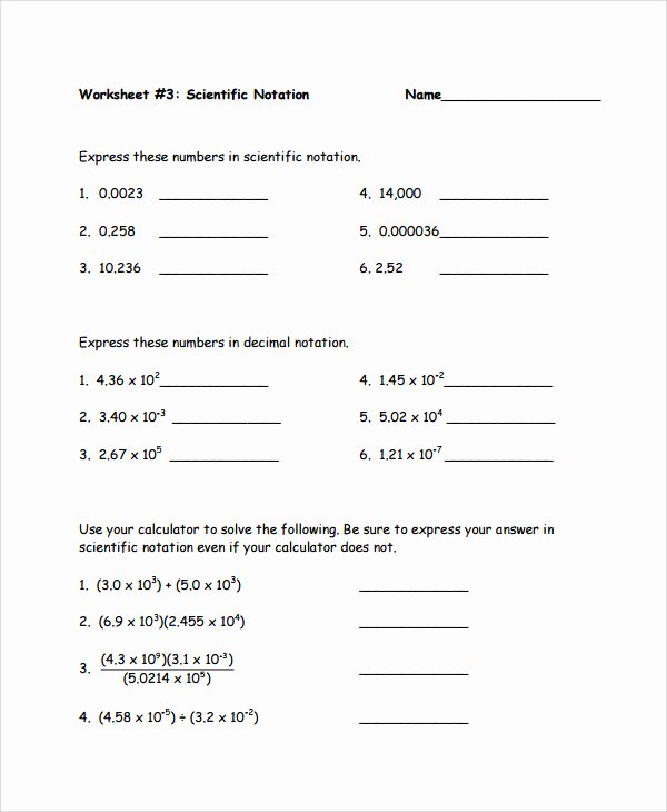 50 Scientific Notation Worksheet Answers 