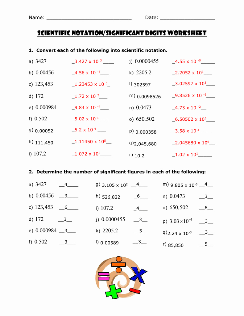 50 Scientific Notation Worksheet Answers
