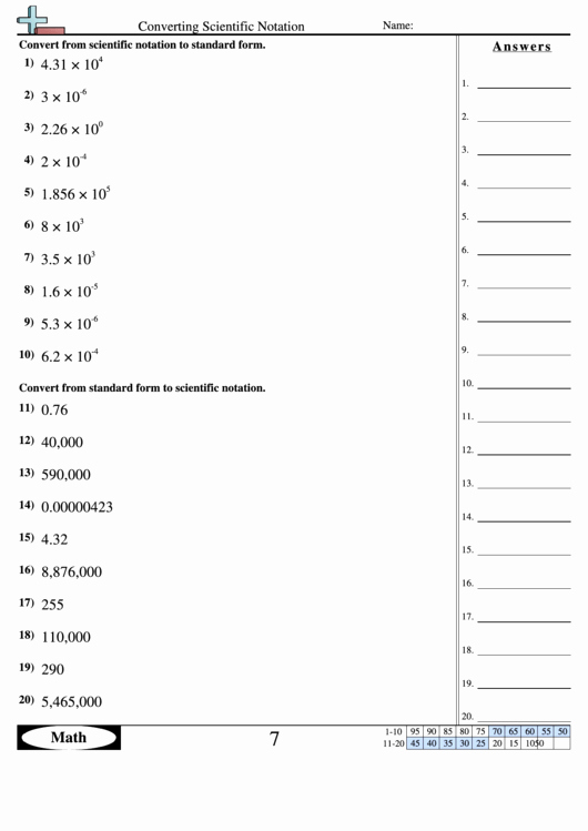 Scientific Notation Worksheet Answers Luxury Converting Scientific Notation Worksheet with Answer Key