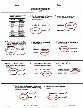 Scientific Notation Worksheet Chemistry Awesome Scientific Notation Quiz by Maisonet Math Middle School
