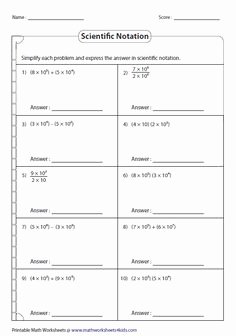 Scientific Notation Worksheet Chemistry Elegant Operations with Scientific Notation Foldable