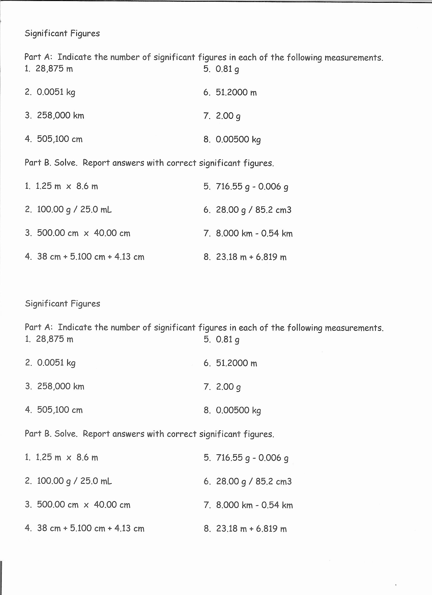 Scientific Notation Worksheet Chemistry Inspirational Significant Figures and Scientific Notation Worksheet