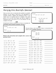 Scientific Notation Worksheet Chemistry New Working with Scientific Notation 8th 10th Grade