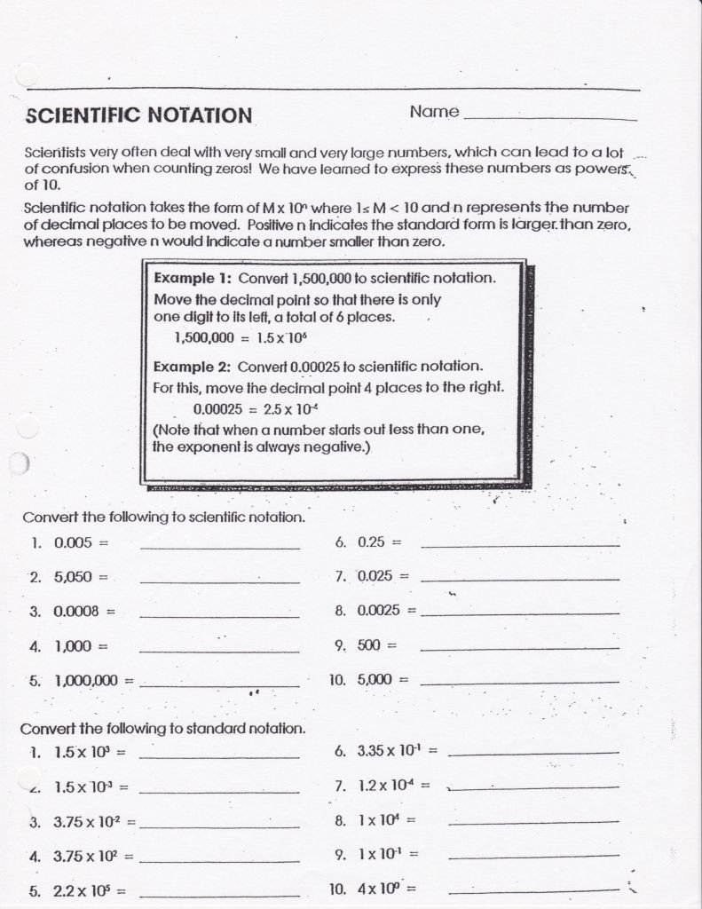 Scientific Notation Worksheet Pdf Awesome Scientific Notation Worksheet Chemistry