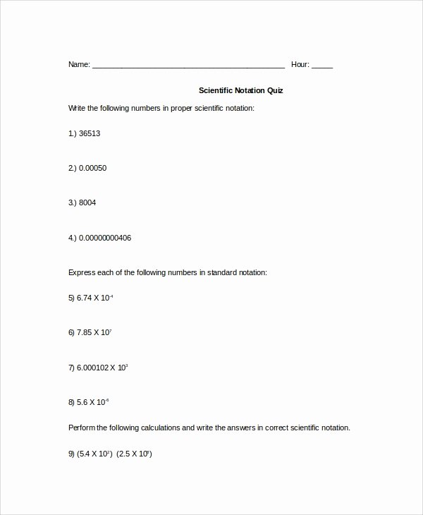 50 Scientific Notation Worksheet Pdf