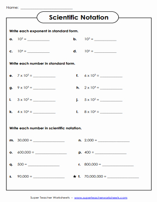 Scientific Notation Worksheet Pdf Inspirational Scientific Notation Worksheets
