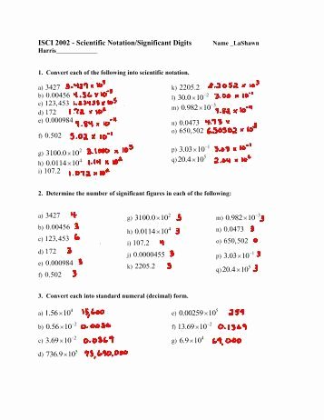 Scientific Notation Worksheet with Answers Awesome Science 10 More Significant Digits and Scientific Notation