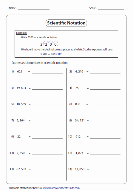 Scientific Notation Worksheet with Answers Inspirational Scientific Notation Worksheets