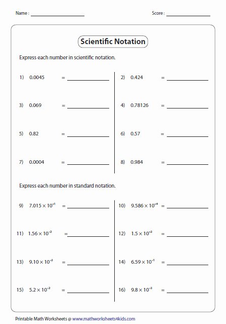 Scientific Notation Worksheet with Answers Luxury Multiplying and Dividing Scientific Notation Worksheet