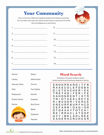 Second Grade social Studies Worksheet Awesome People In Your Munity