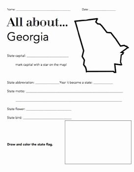 Second Grade social Studies Worksheet Inspirational Georgia State Facts Worksheet Elementary Version