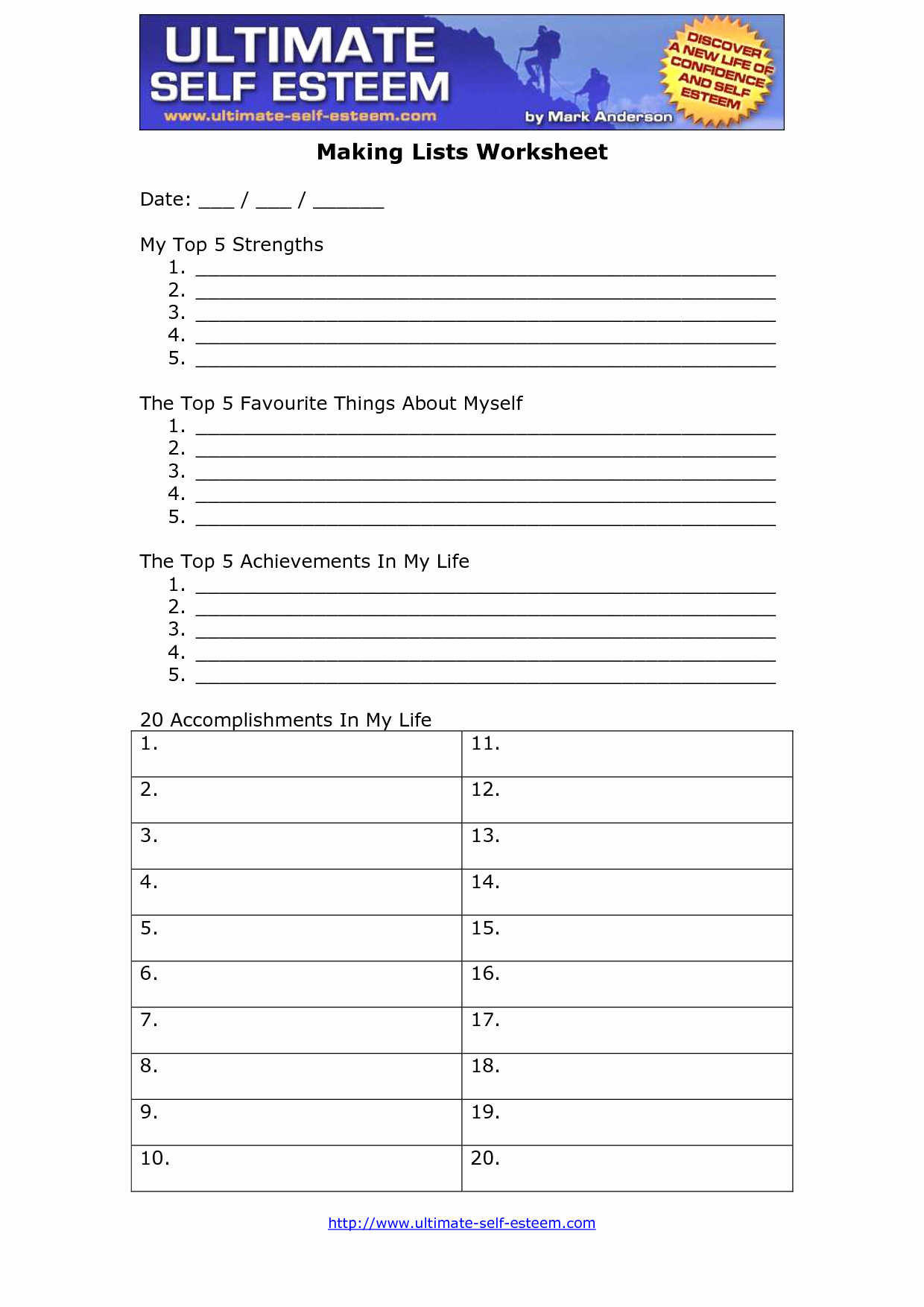 Self Esteem Worksheet for Adults Awesome Worksheets Self Esteem Worksheets for Kids Cheatslist