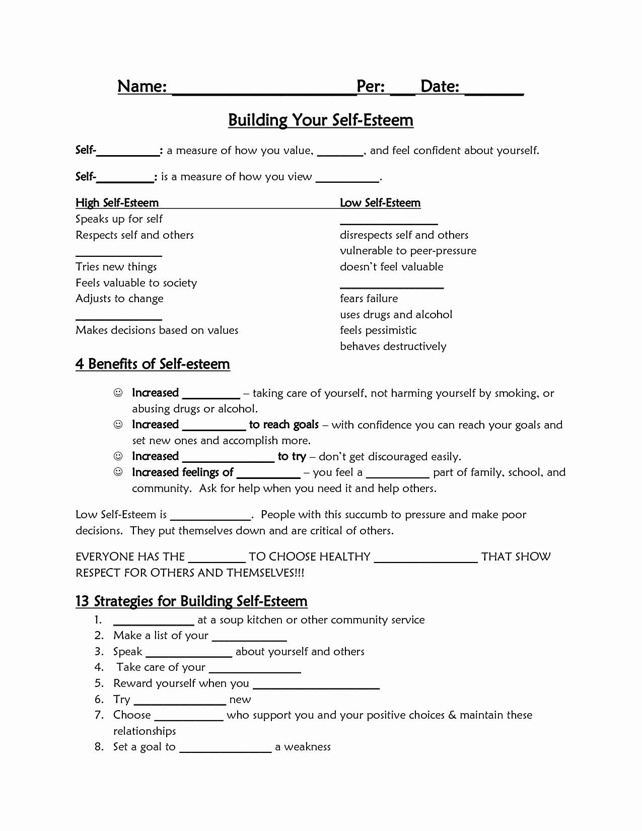 Self Esteem Worksheet for Adults Best Of 20 Best Of Self Motivation Worksheet Self Esteem
