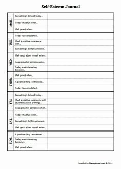 Self Esteem Worksheet for Adults Elegant Network Marketing Home Business and the Goal Setting