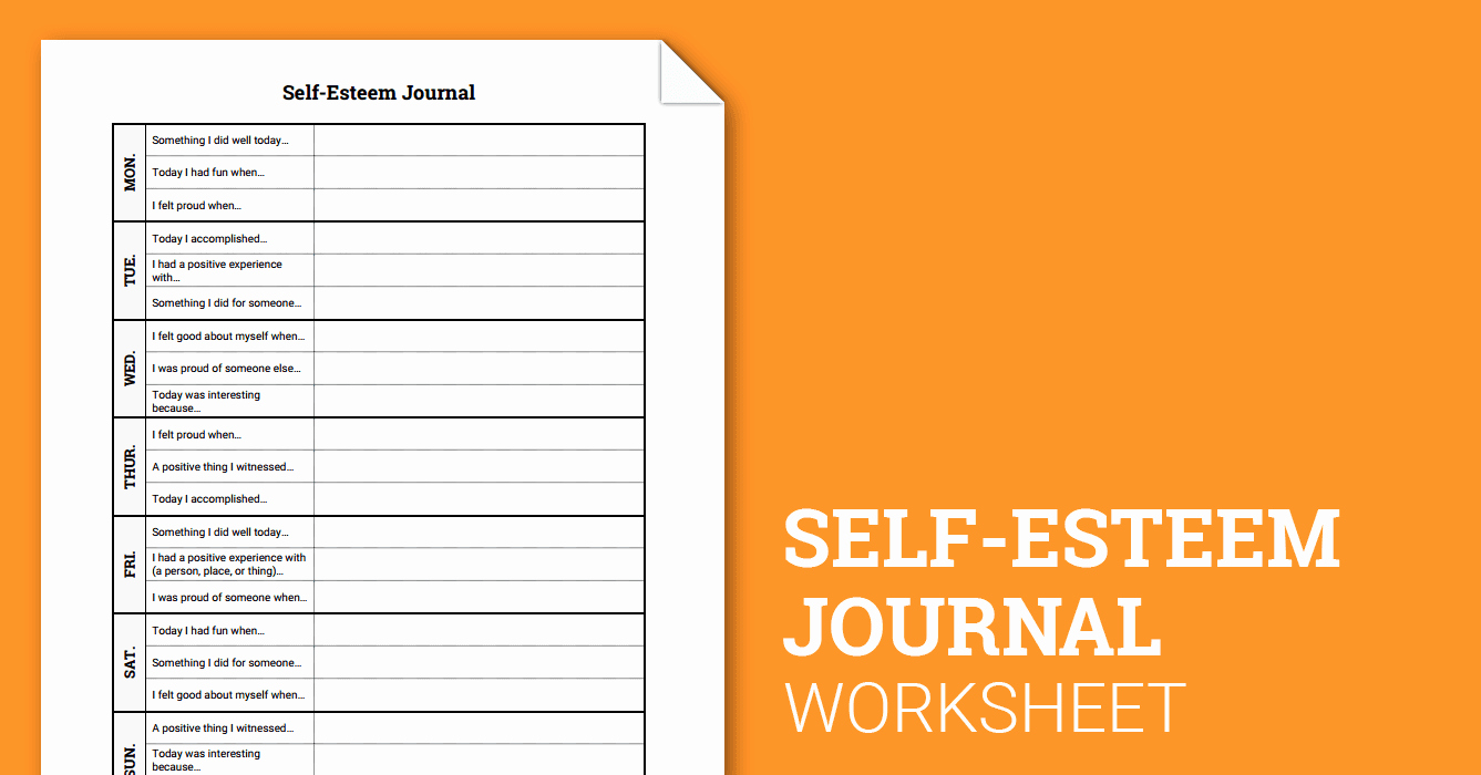 Self Esteem Worksheet for Adults Elegant Self Esteem Journal Worksheet