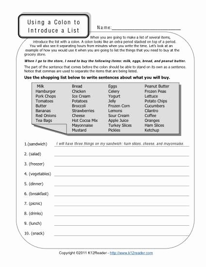 Semicolon and Colon Worksheet Inspirational 5 Best Of Printable Pronoun Worksheets Middle