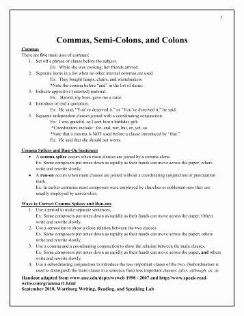 Semicolon and Colon Worksheet Inspirational Semicolons and Colons Worksheet
