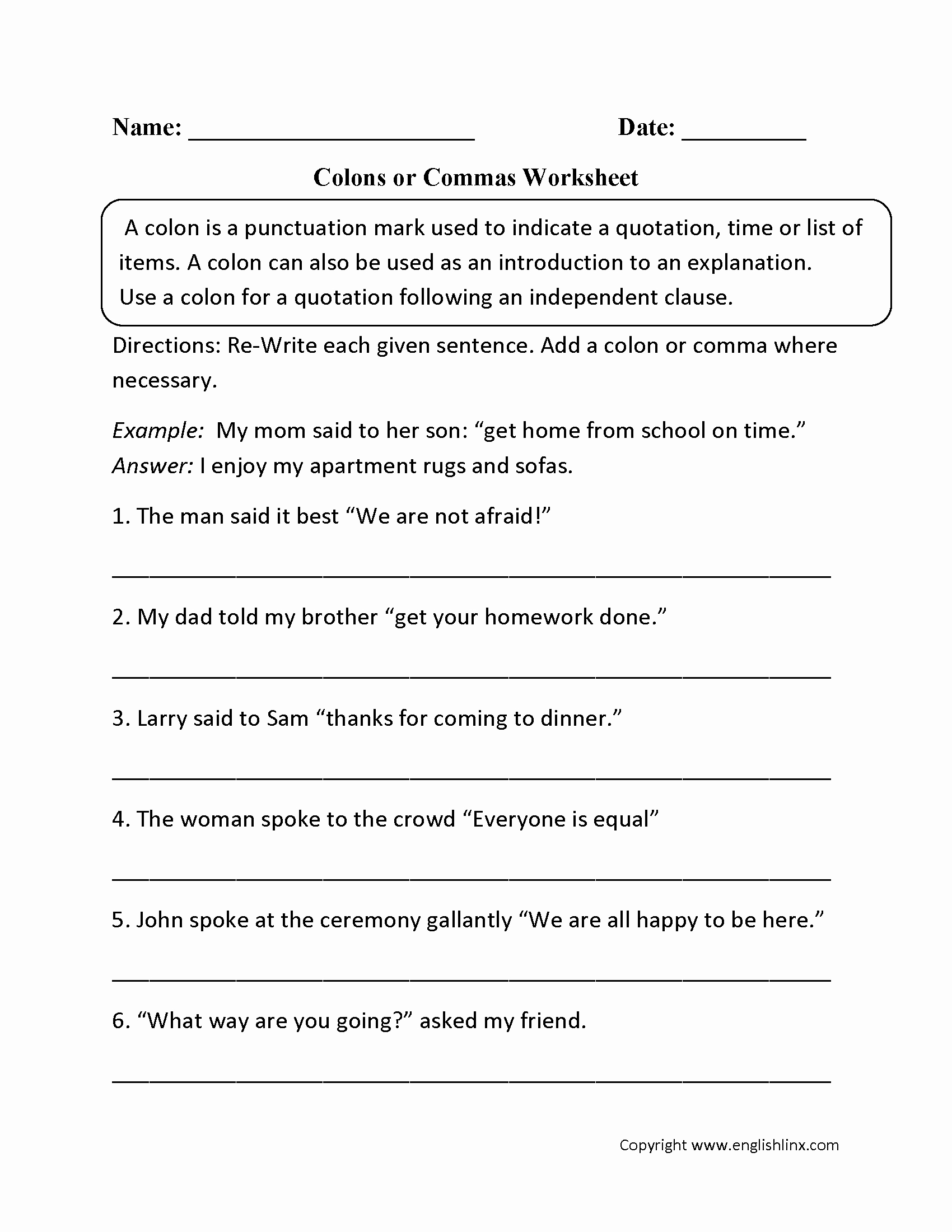 Semicolon and Colon Worksheet Luxury Punctuation Worksheets