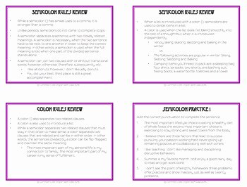 Semicolon and Colon Worksheet Luxury Semicolon Colon Usage Activities Worksheets Powerpoint