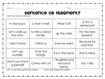 Sentence or Fragment Worksheet Inspirational 25 Best Ideas About Sentence Fragments On Pinterest