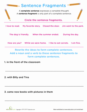 Sentence or Fragment Worksheet Unique Work On Writing Sentence Fragments