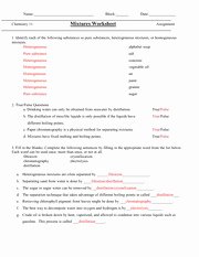 Separation Of Mixtures Worksheet Inspirational Elements and Pounds Worksheet Name Block Chemistry 11