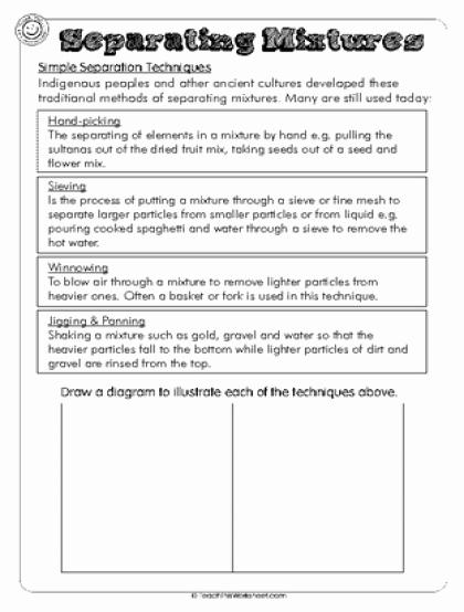 Separation Of Mixtures Worksheet New Teach This Worksheets Create and Customise Your Own