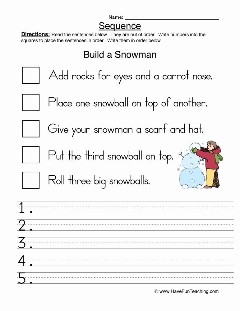 50 Sequence Of Events Worksheet