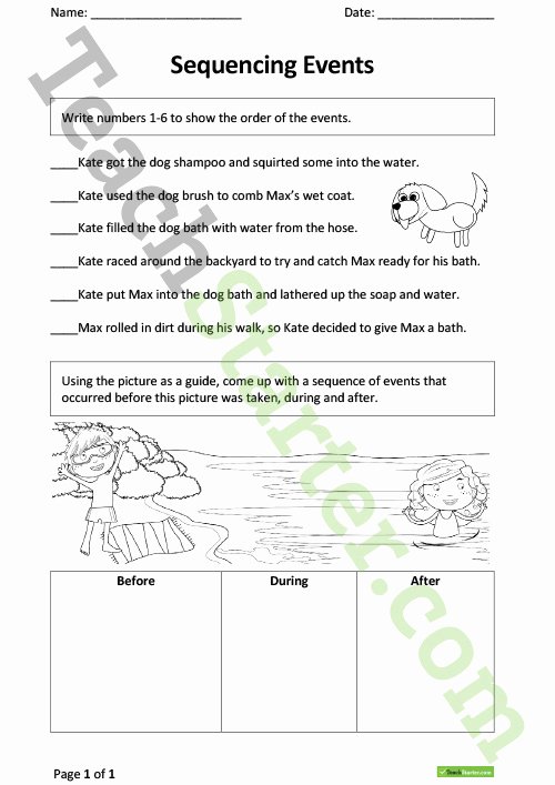 Sequence Of events Worksheet Inspirational Sequencing events Worksheet Teaching Resource – Teach