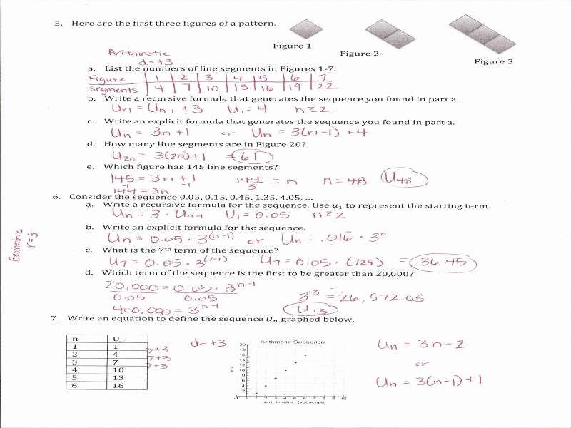 Sequences and Series Worksheet Answers Awesome Arithmetic and Geometric Sequences Worksheet