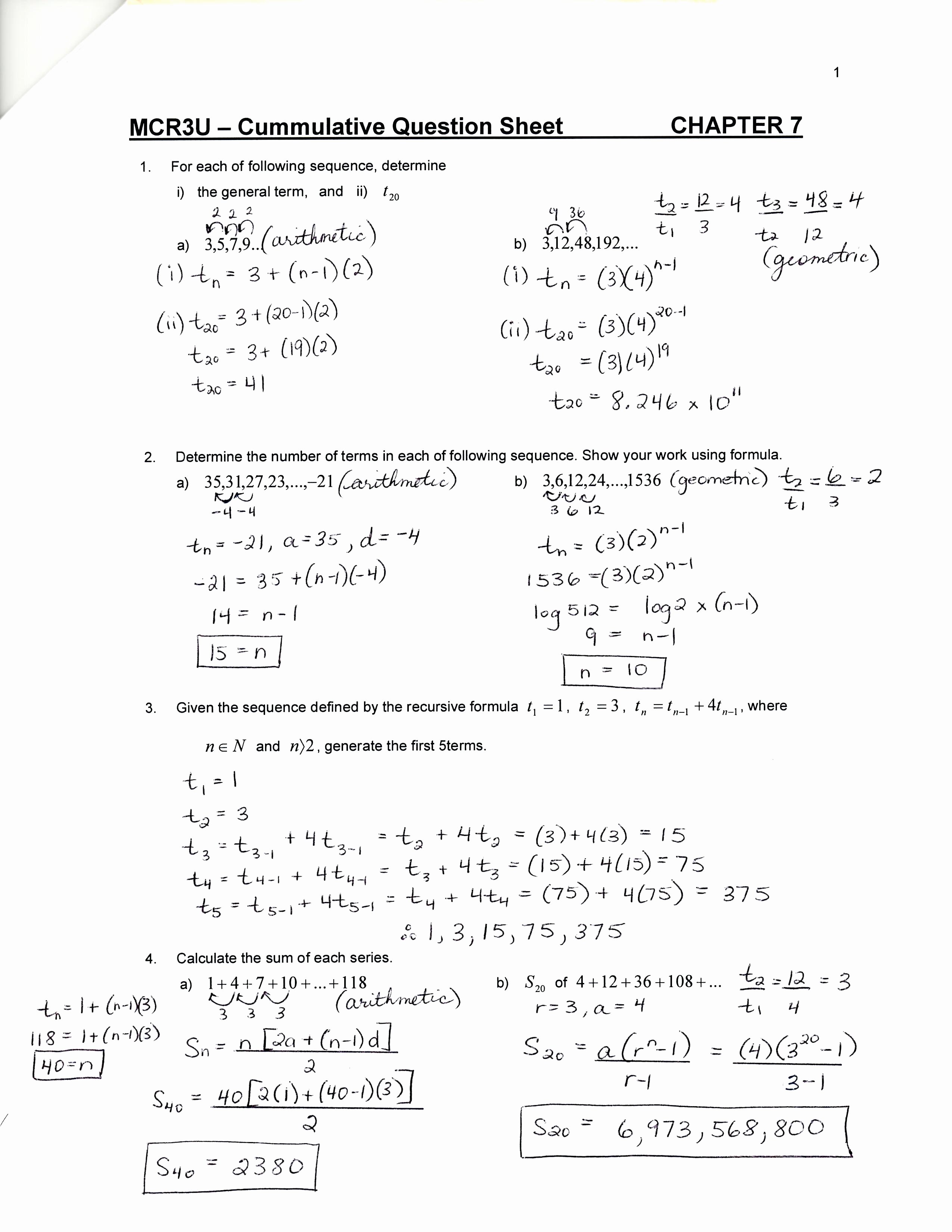 Sequences and Series Worksheet Answers Fresh November 2018 Archives 42 Extraordinary Arithmetic