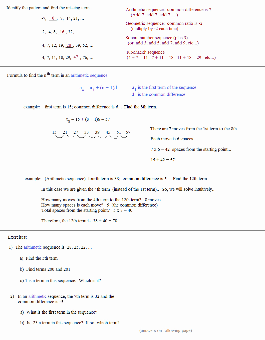 sequences series i