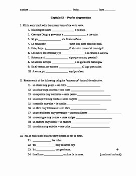 Ser Vs Estar Worksheet Fresh Realidades 1 Captulo 5b Grammar Quiz Practice On Venir