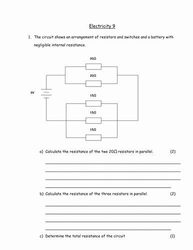 Series and Parallel Circuits Worksheet Awesome Worksheet On Series and Parallel Circuits by Gregodowd