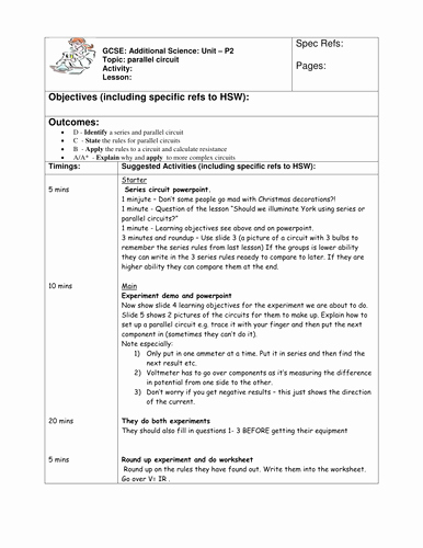 Series and Parallel Circuits Worksheet New Parallel Circuits by Crf509