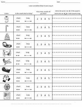 Short and Long Vowel Worksheet Elegant Free Listen and Write Long Vowel Patterns Book 4 Sample