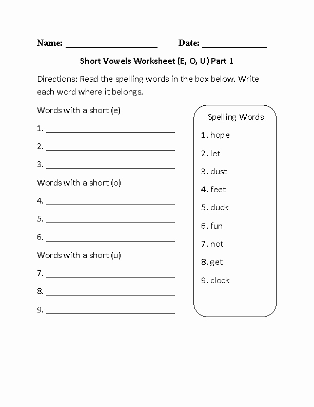Short and Long Vowel Worksheet Fresh Englishlinx