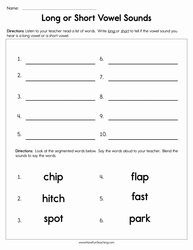 Short and Long Vowel Worksheet New Long Vowels Worksheets
