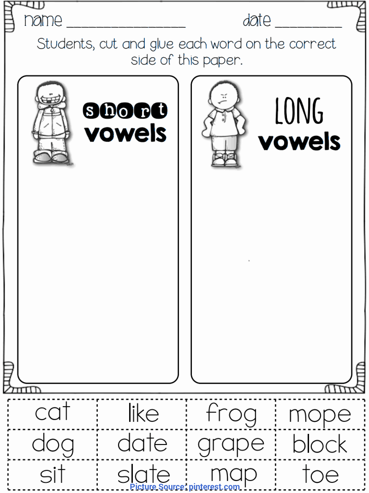 Short and Long Vowel Worksheet New Worksheets for All Download and Worksheets