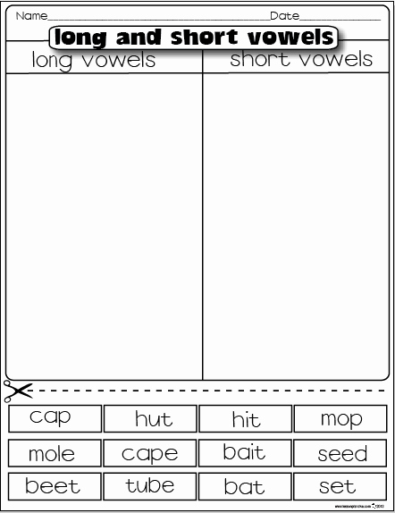 Short and Long Vowels Worksheet Awesome the Lesson Plan Diva Freebies Long and Short Vowels