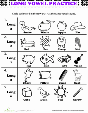 Short and Long Vowels Worksheet Inspirational Long Vowel Practice Worksheet