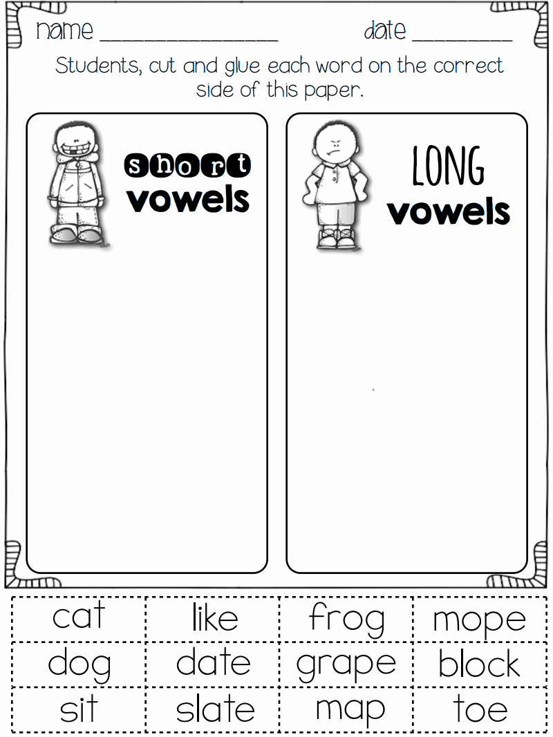 Short and Long Vowels Worksheet Inspirational Short Vowel Long Vowel Worksheet Pdf 2 Reading