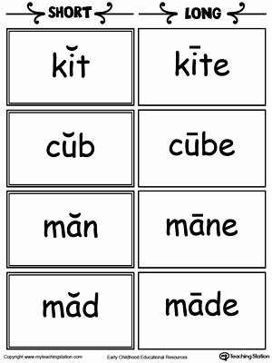Short and Long Vowels Worksheet Unique Short and Long Vowel Pairs Flashcards