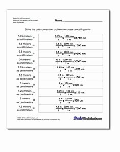 Si Unit Conversion Worksheet Elegant Math Conversion Chart for Length Between Systems