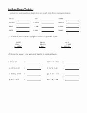 Sig Figs Worksheet with Answers Best Of Significant Figures Worksheets 1 Significant Figures