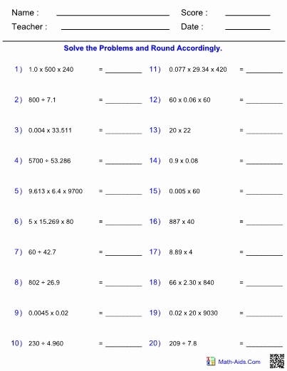 Sig Figs Worksheet with Answers Inspirational Multiplying Dividing Significant Figures Worksheet