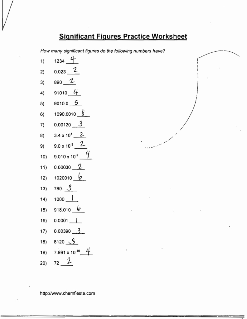 Sig Figs Worksheet with Answers Lovely Significant Figures Practice Worksheet
