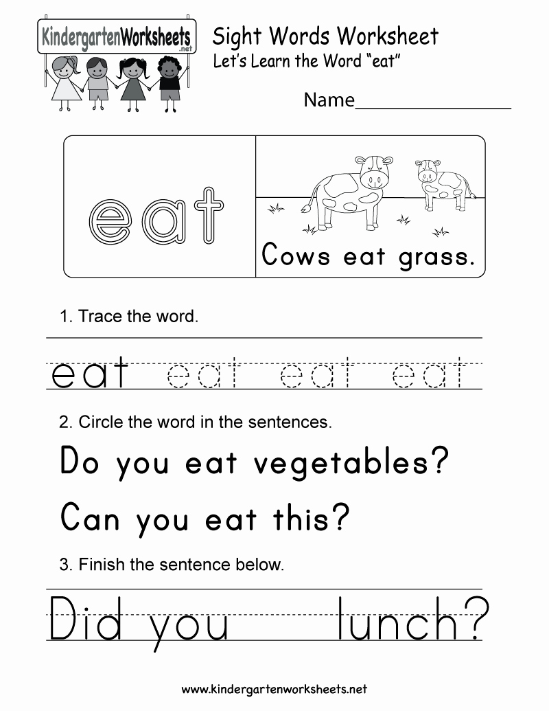 Sight Word Like Worksheet Lovely Sight Word Eat Worksheet Free Kindergarten English