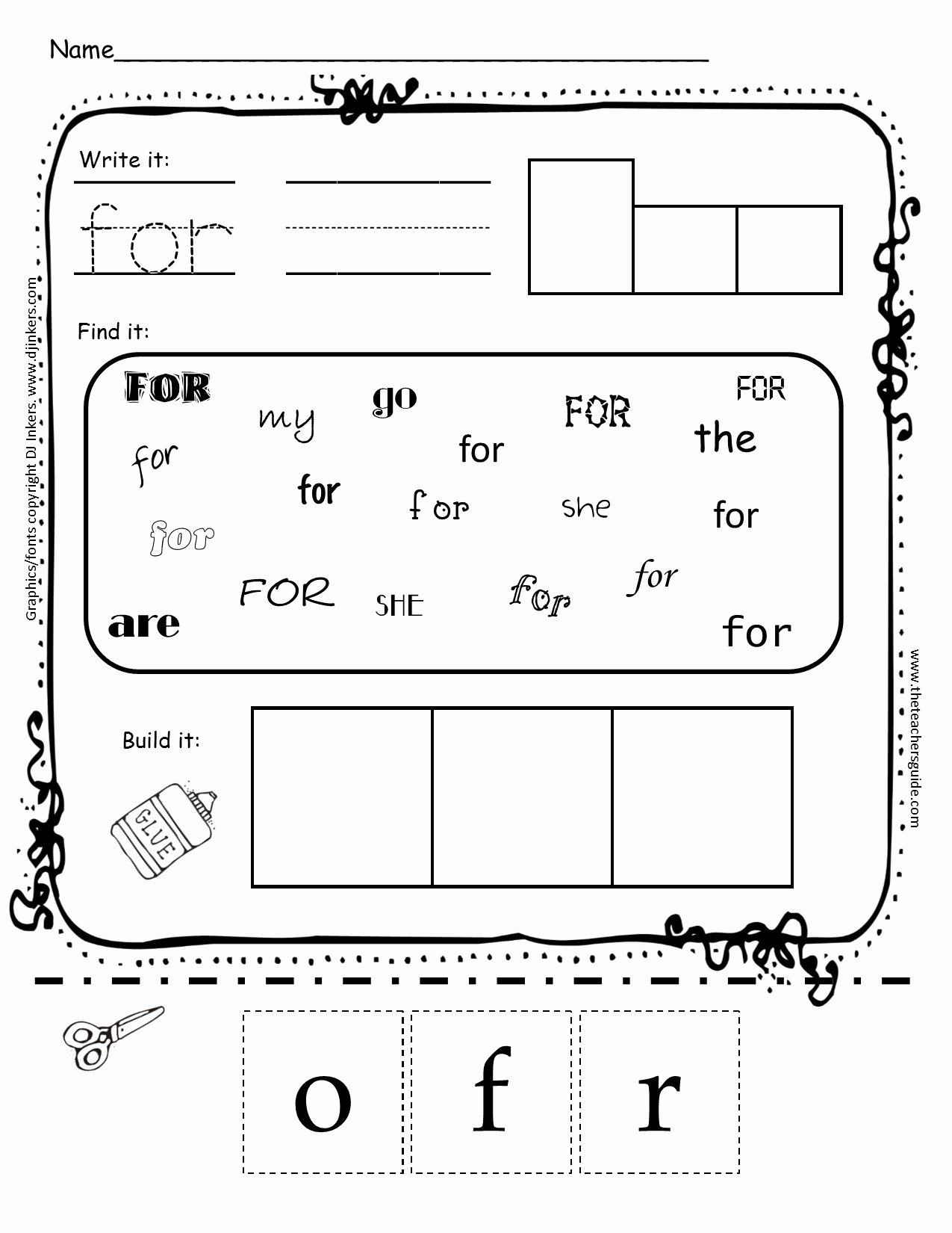Sight Words Worksheet for Kindergarten Beautiful Kindergarten Sight Word Printouts From the Teacher S Guide