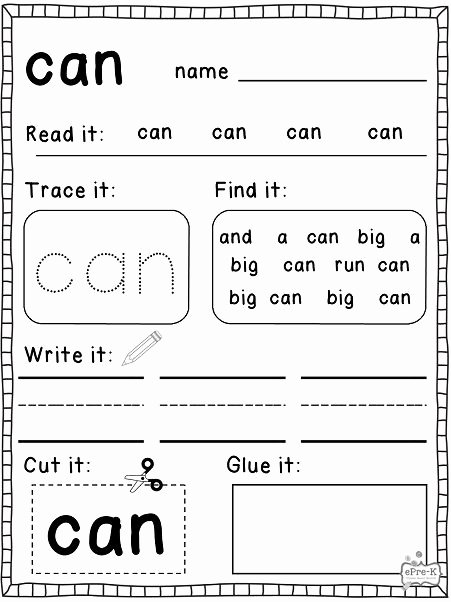 Sight Words Worksheet for Kindergarten Best Of Sight Words Worksheets for Pre Kindergarten Sight Words